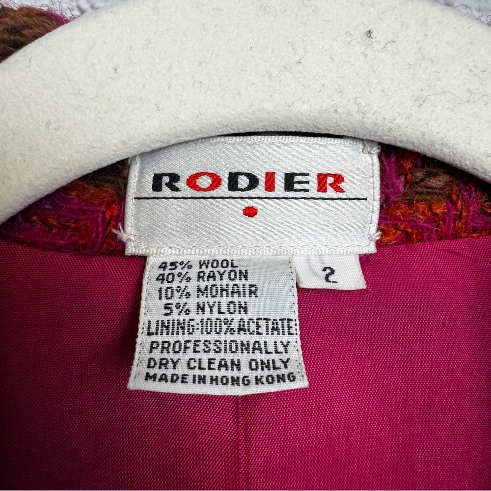 Rodier wool mohair blend retro vintage y2k ladies preppy blazer size 2 - Picture 4 of 6